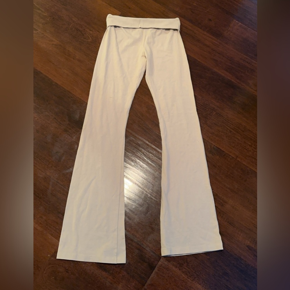 White Brandy Melville flare pants